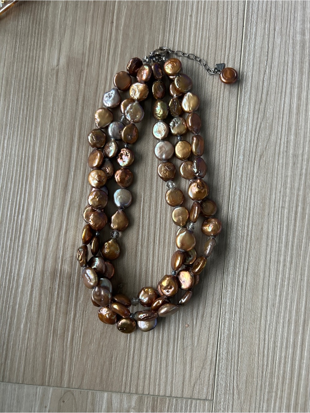 Silpada Multi-Strand Iridescent Bronze Pearl Necklace